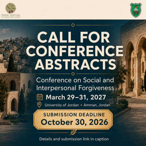 Call for Conference Abstracts: Conference on Social and Interpersonal Forgiveness